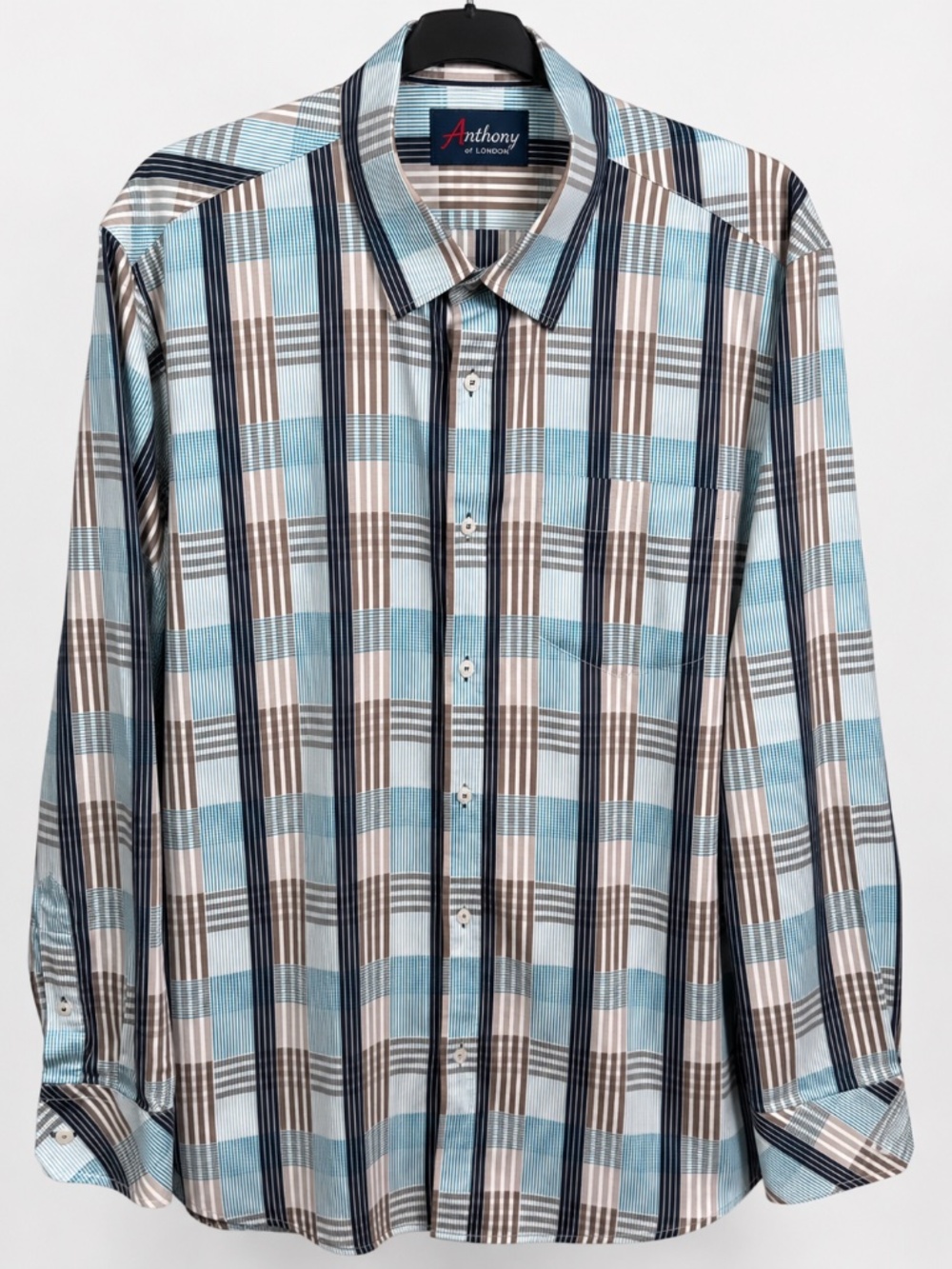 Anthony of London Plaid Cotton Button-Down Shirt – Men’s L / 16½